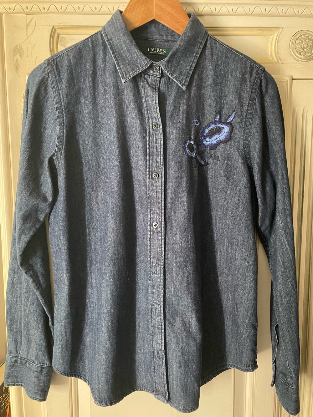 LRL Denim Embroidered Shirt